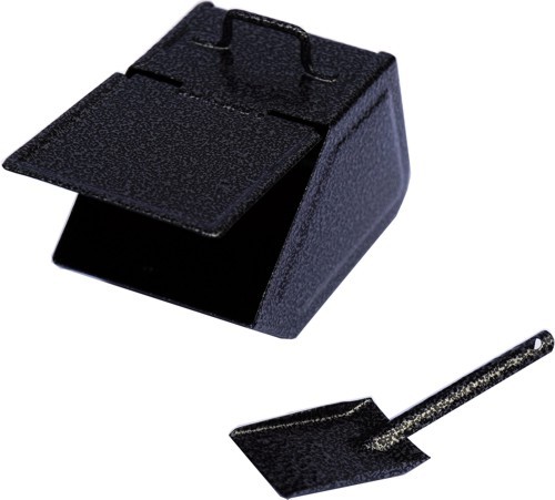Huss Kohlekasten mit Schaufel, silber-antik Huss Kohlekasten mit Schaufel, silber-antik