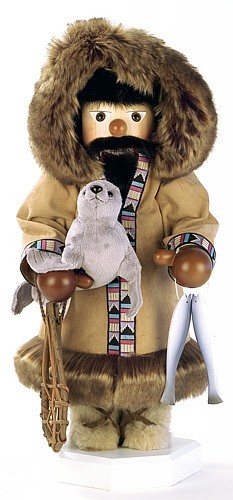 Nussknacker Santa mit Robbe Nussknacker Santa mit Robbe