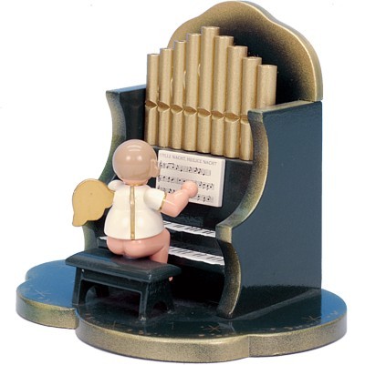 Spieldose Engel an Orgel grün Spieldose Engel an Orgel grün