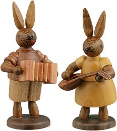 Osterhasen Musikantenpaar Natur Osterhasen Musikantenpaar Natur