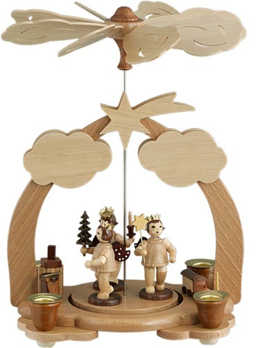 Pyramide mit 3 Engel und Geschenken - natur Pyramide mit 3 Engel und Geschenken - natur