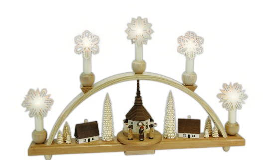 Schwibbogen Laternenkinder mit Seiffener Kirche Schwibbogen Laternenkinder mit Seiffener Kirche
