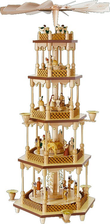Weihnachtspyramide Christi Geburt 4-stöckig Weihnachtspyramide Christi Geburt 4-stöckig