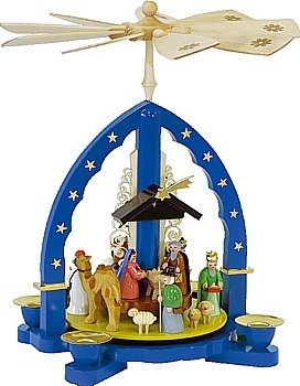 Weihnachtspyramide Heilige Drei Könige, blau Weihnachtspyramide Heilige Drei Könige, blau