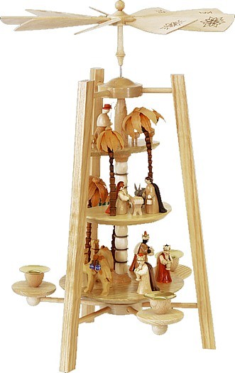 Weihnachtspyramide Christi Geburt 3-stöckig, natur Weihnachtspyramide Christi Geburt 3-stöckig, natur