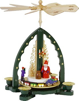 Weihnachtspyramide Weihnachtsmann, grün Weihnachtspyramide Weihnachtsmann, grün