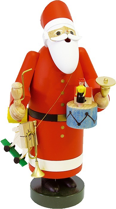 Räuchermann Weihnachtsmann mit Spielzeug