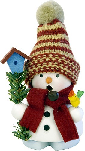Räuchermann Schneemann mit Vogelhaus Räuchermann Schneemann mit Vogelhaus
