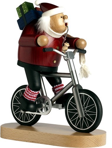 Räuchermännchen Weihnachtsmann Radfahrer Räuchermännchen Weihnachtsmann Radfahrer