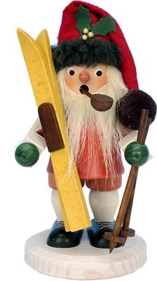 Räuchermännchen Weihnachtsmann mit Ski Räuchermännchen Weihnachtsmann mit Ski