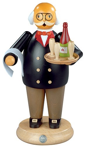 Räuchermännchen Kellner mit Sekt Räuchermännchen Kellner mit Sekt