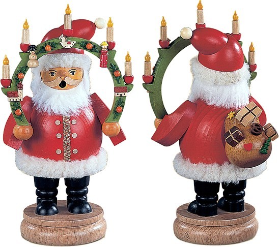 Räuchermännchen Weihnachtsmann mit Kerzenbogen Räuchermännchen Weihnachtsmann mit Kerzenbogen