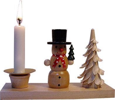 Kerzehnhalter Schneemann und Spanbaum Kerzehnhalter Schneemann und Spanbaum