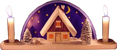 Schwibbogen, Haus im Schnee