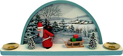 Schwibbogen Winter mit Weihnachtsmann Schwibbogen Winter mit Weihnachtsmann