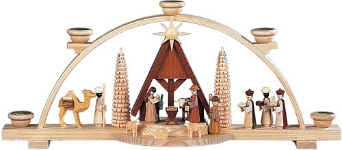 Schwibbogen Christi Geburt mit Krippe Natur Schwibbogen Christi Geburt mit Krippe Natur