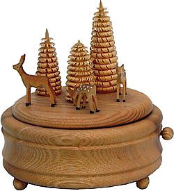 Spieldose Rehgruppe mit Bäumen Spieldose Rehgruppe mit Bäumen
