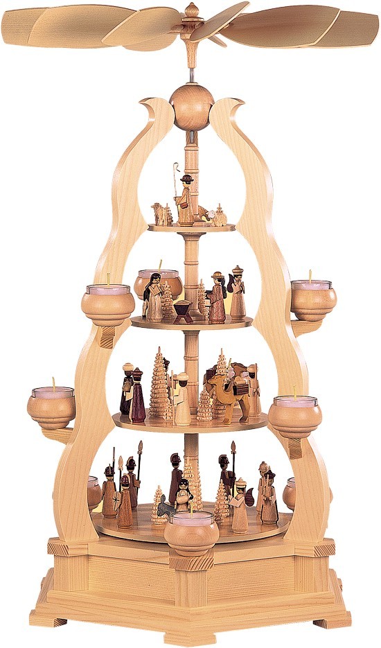 Teelicht Bogenpyramide heilige Geschichte 4-stöckig Natur Teelicht Bogenpyramide heilige Geschichte 4-stöckig Natur