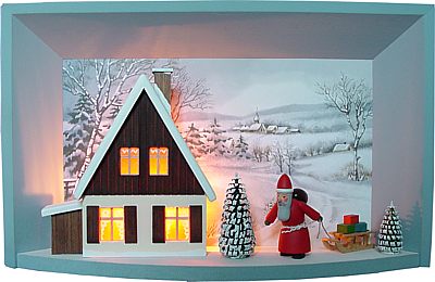 Wandbild elektrisch beleuchtet mit Weihnachtsmann Wandbild elektrisch beleuchtet mit Weihnachtsmann