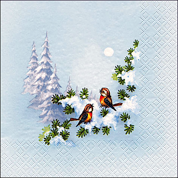 Servietten Winterbirds