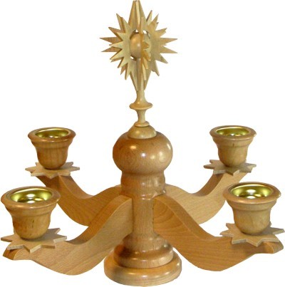 Adventsleuchter groß -Natur Buche- mit Stern Adventsleuchter groß -Natur Buche- mit Stern