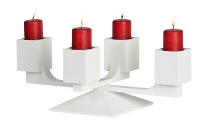 Adventsleuchter Varius, Eiche Weiß Adventsleuchter Varius, Eiche Weiß