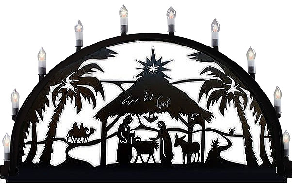 Außenschwibbogen aus Metall, Motiv - Christi Geburt - 2,50 x 1,25 m Außenschwibbogen aus Metall, Motiv - Christi Geburt - 2,50 x 1,25 m