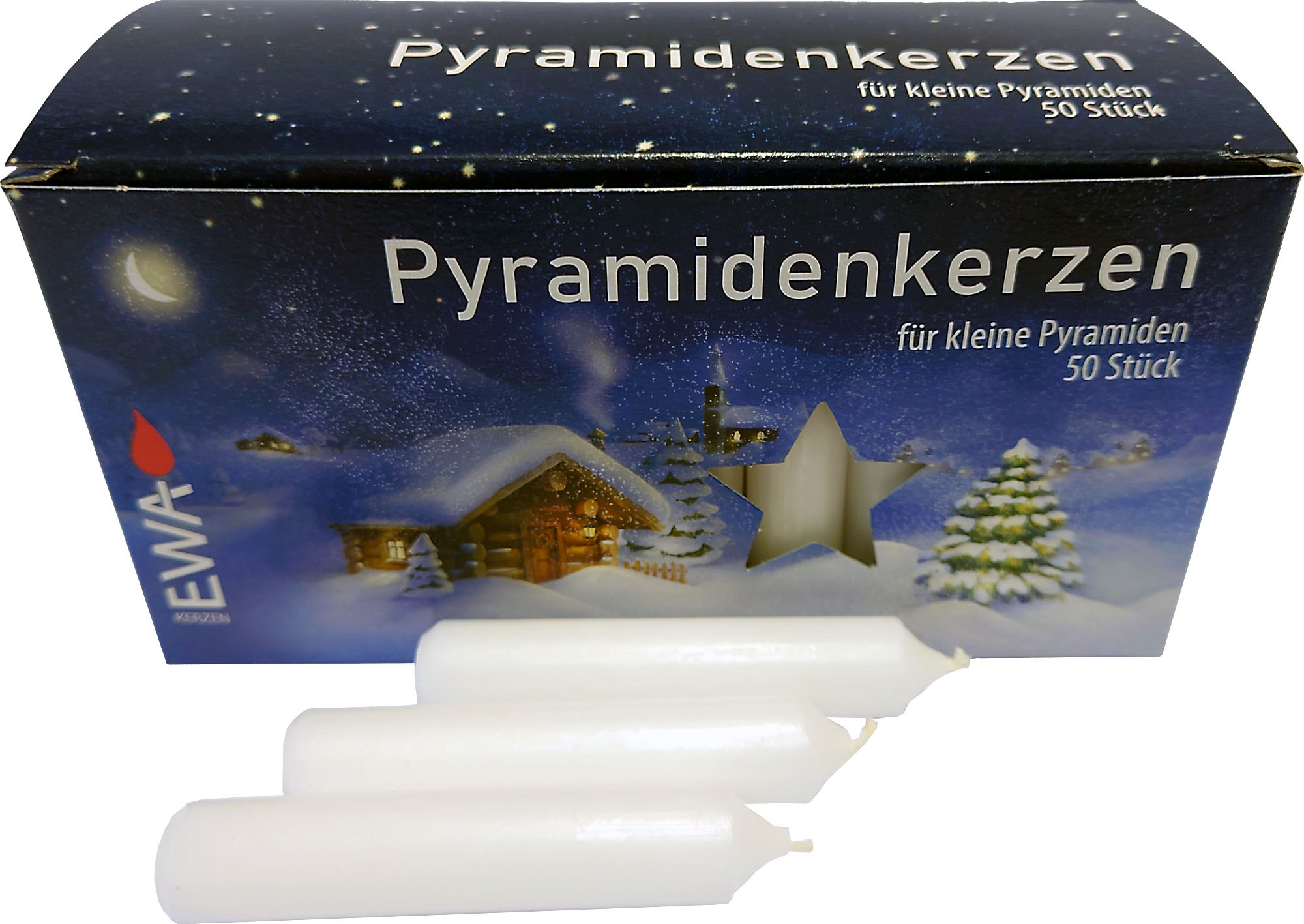 Pyramidenkerzen - 14 mm, weiß Pyramidenkerzen - 14 mm, weiß