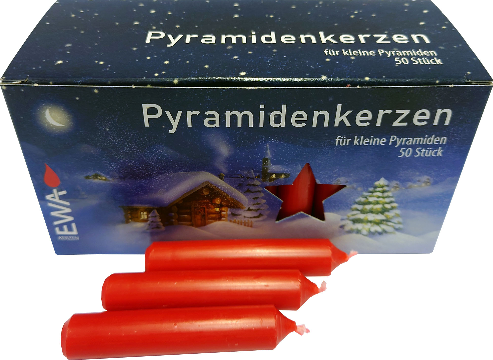 Pyramidenkerzen - 14 mm, rot