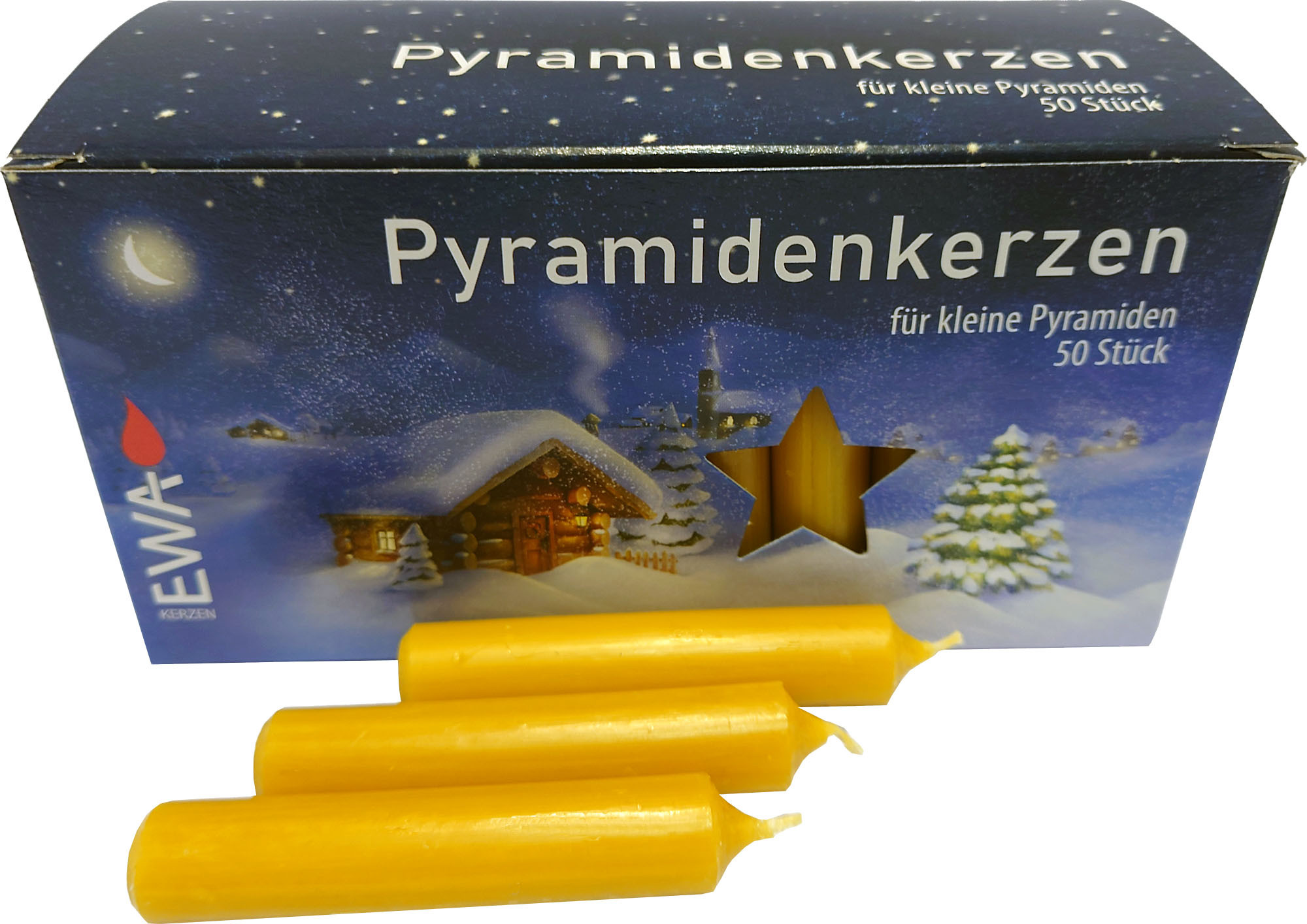 Pyramidenkerzen - 14 mm, natur Pyramidenkerzen - 14 mm, natur