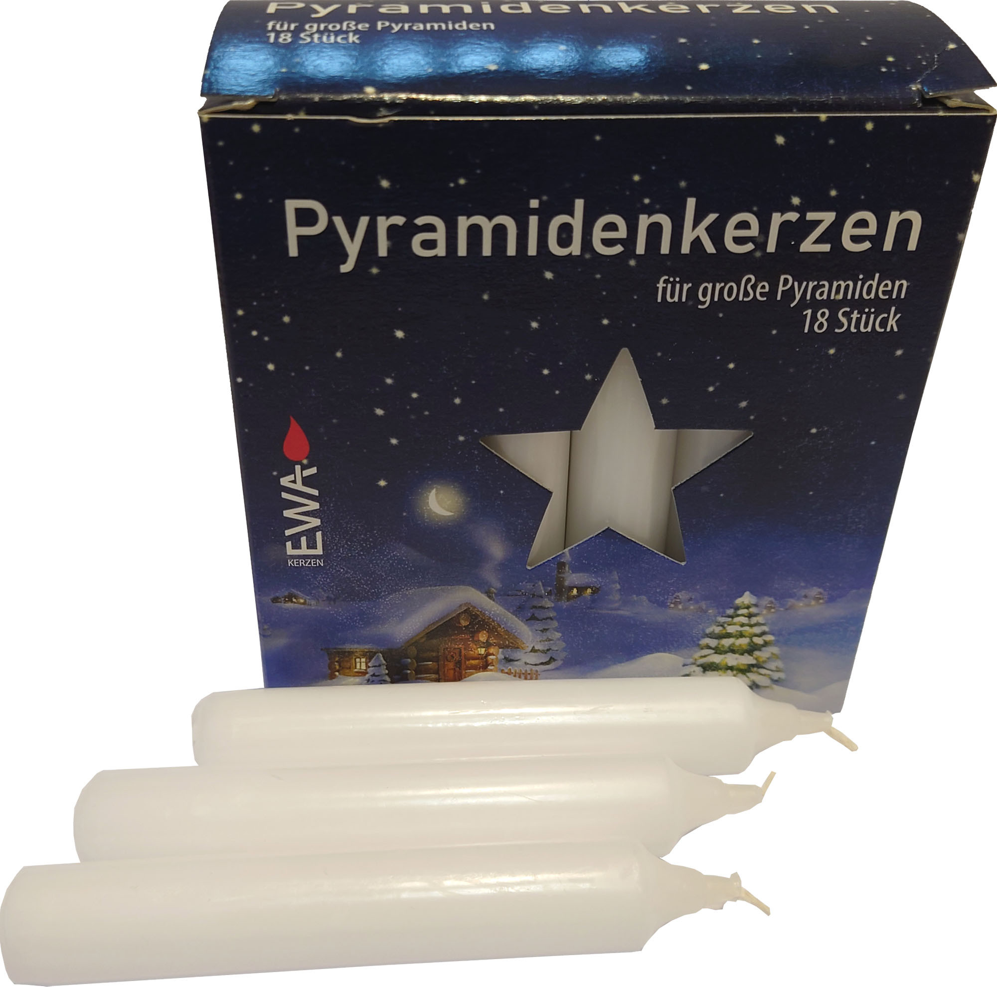Pyramidenkerzen - 17 mm, weiß Pyramidenkerzen - 17 mm, weiß