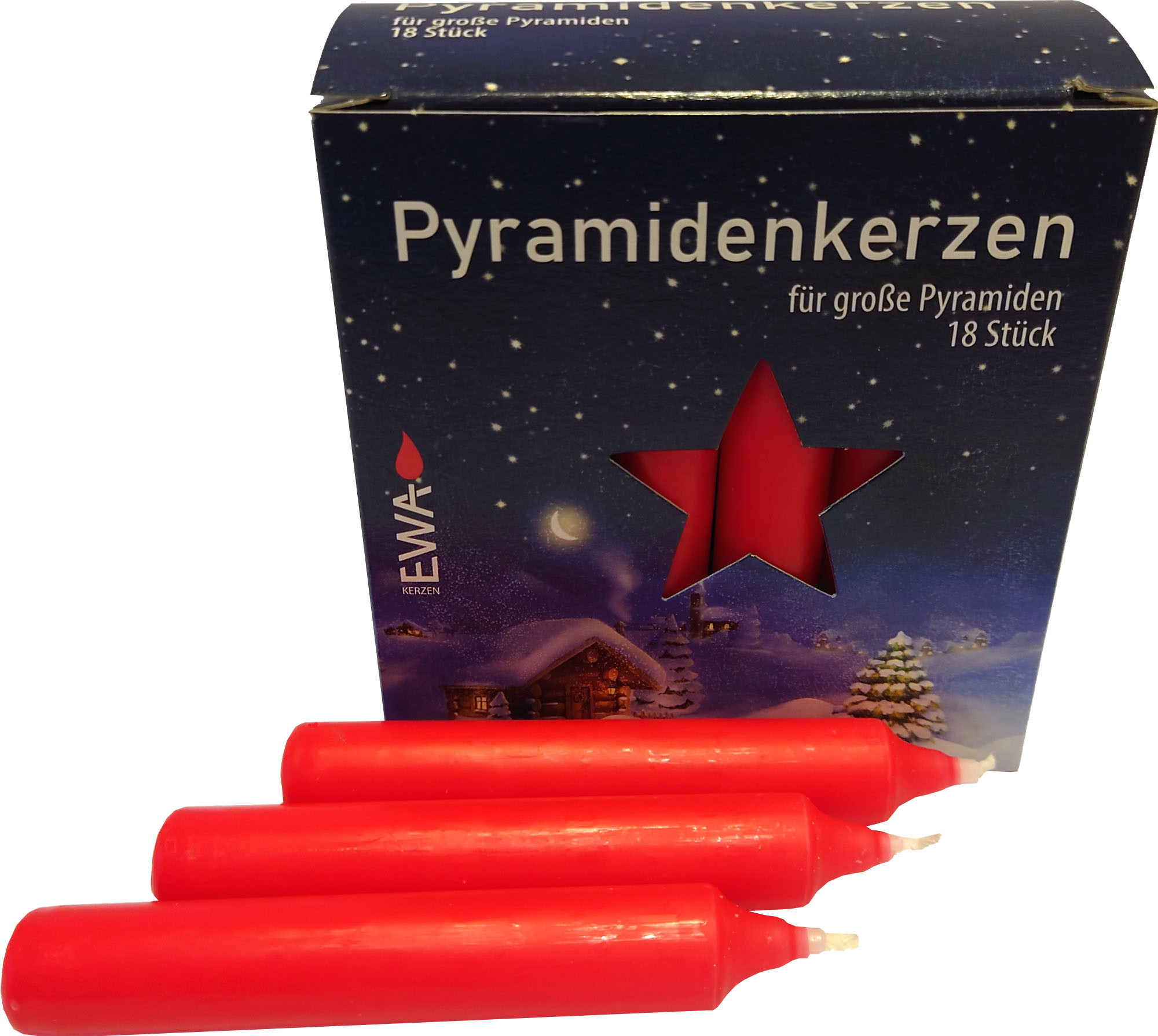 Pyramidenkerzen - 17 mm, rot Pyramidenkerzen - 17 mm, rot