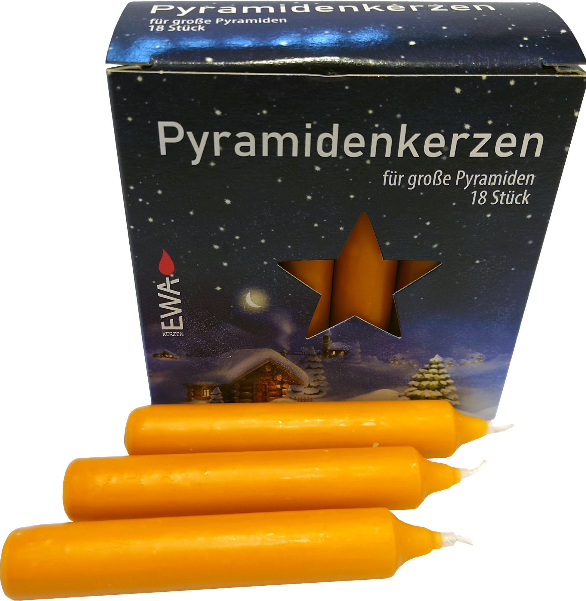 Pyramidenkerzen - 17 mm, natur Pyramidenkerzen - 17 mm, natur