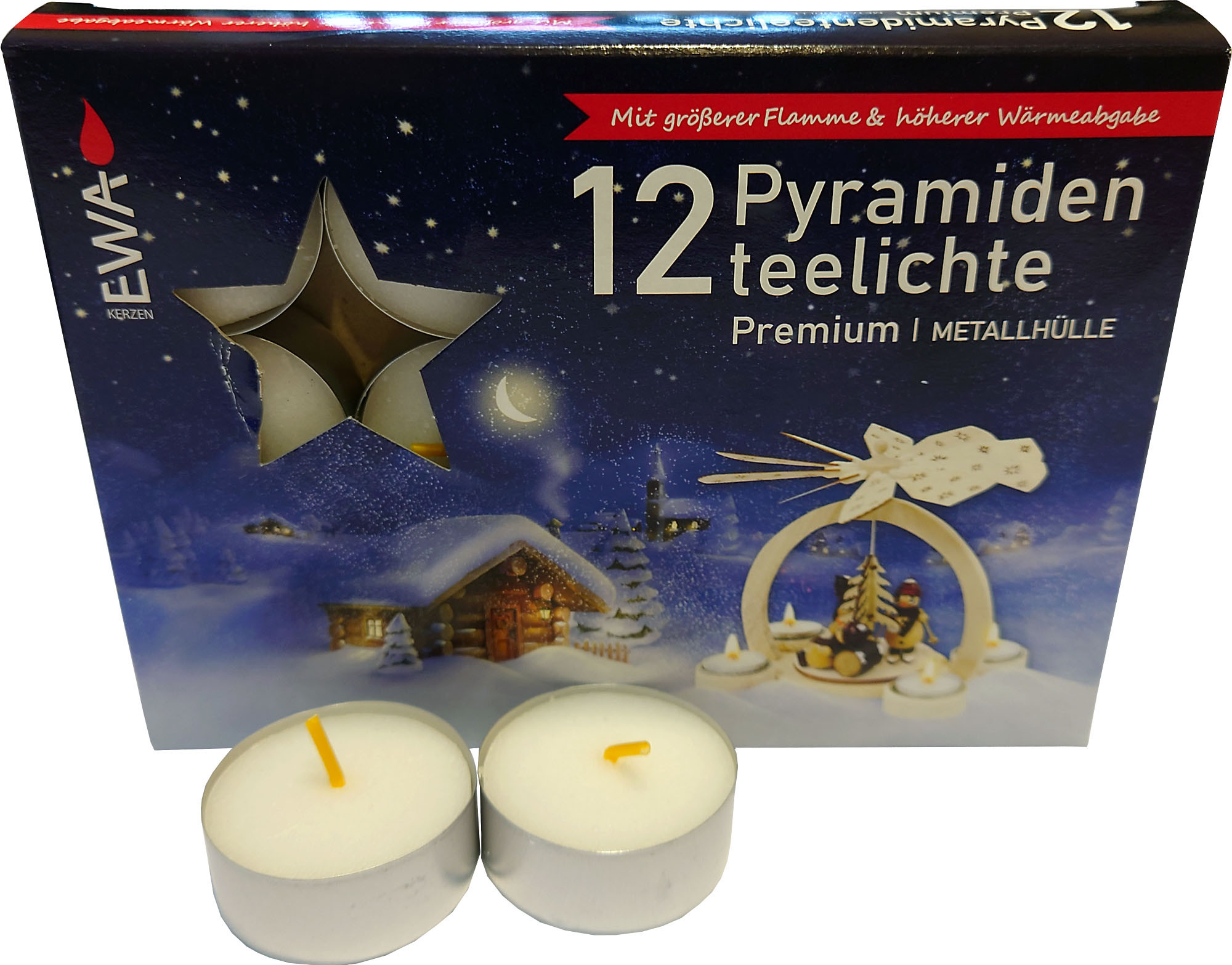 12 Pyramidenteelichte Premium