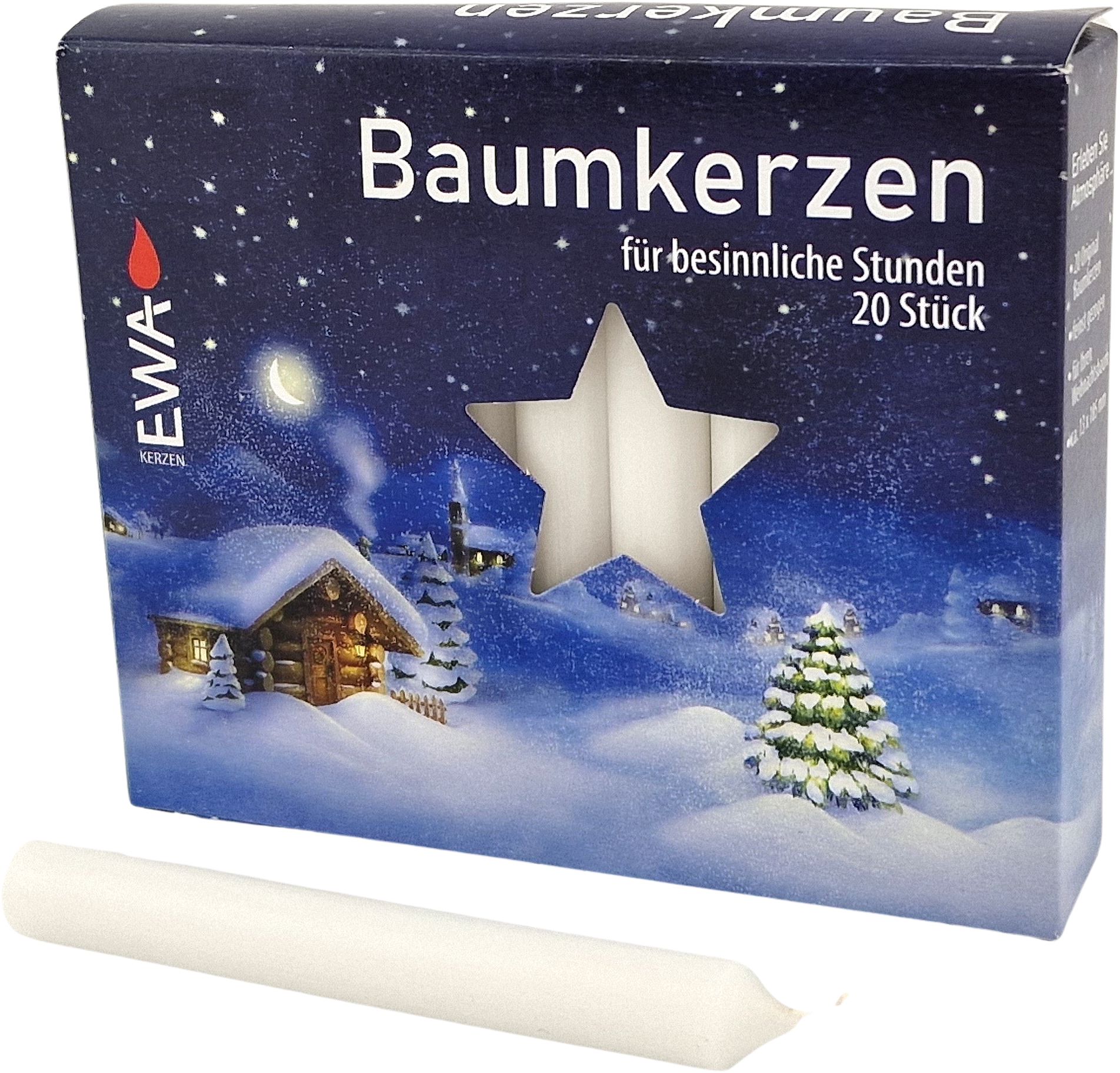 Baumkerzen - 13 mm, weiß