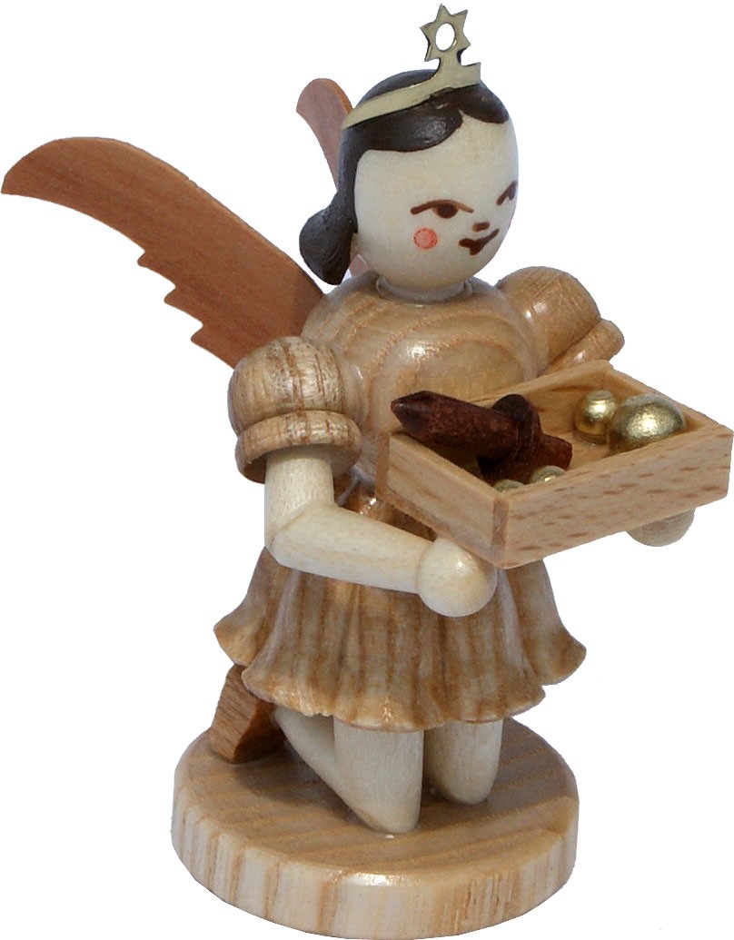Kurzrockengel mit Christbaumschmuck, kniend Kurzrockengel mit Christbaumschmuck, kniend