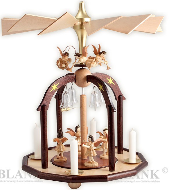 Pyramide mit 7 Engel und Glasglöckchen Pyramide mit 7 Engel und Glasglöckchen
