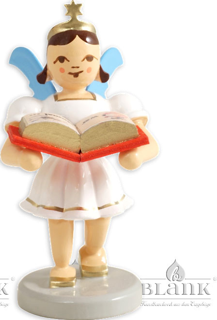 Kurzrockengel mit Märchenbuch, farbig Kurzrockengel mit Märchenbuch, farbig