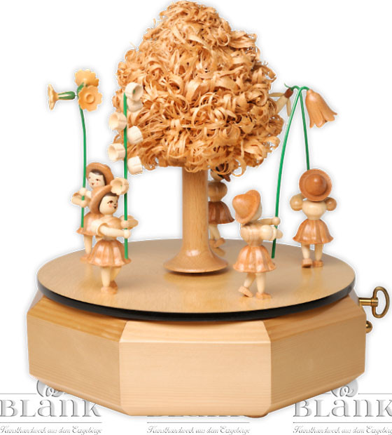 Spieldose mit 5 Blumenkindern, natur Spieldose mit 5 Blumenkindern, natur