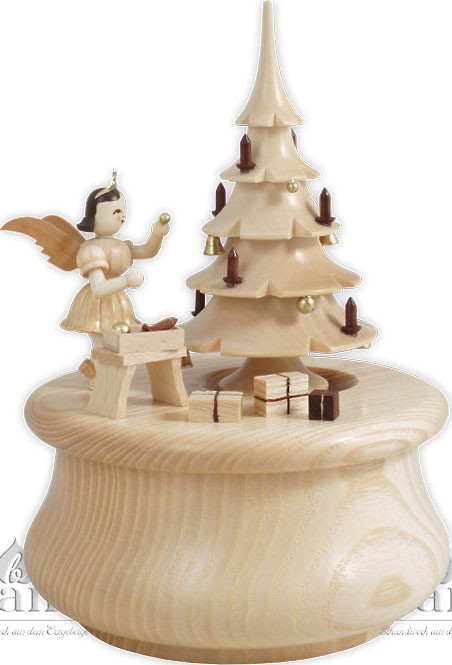 Spieldose Weihnachtstraum mit Baum und Kurzrockengel, natur Spieldose Weihnachtstraum mit Baum und Kurzrockengel, natur