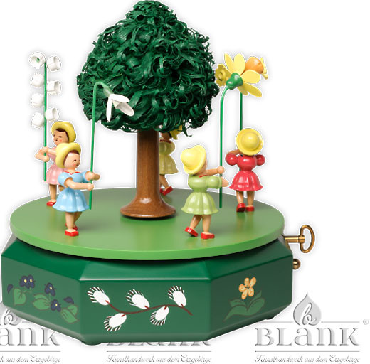Spieldose mit 5 Blumenkindern, farbig Spieldose mit 5 Blumenkindern, farbig