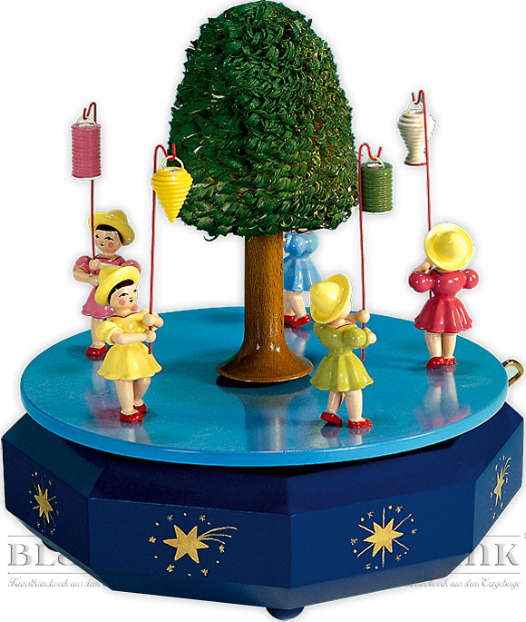 Spieldose mit 5 Laternenkindern, farbig Spieldose mit 5 Laternenkindern, farbig