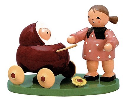 Blumenkind mit Puppenwagen Blumenkind mit Puppenwagen