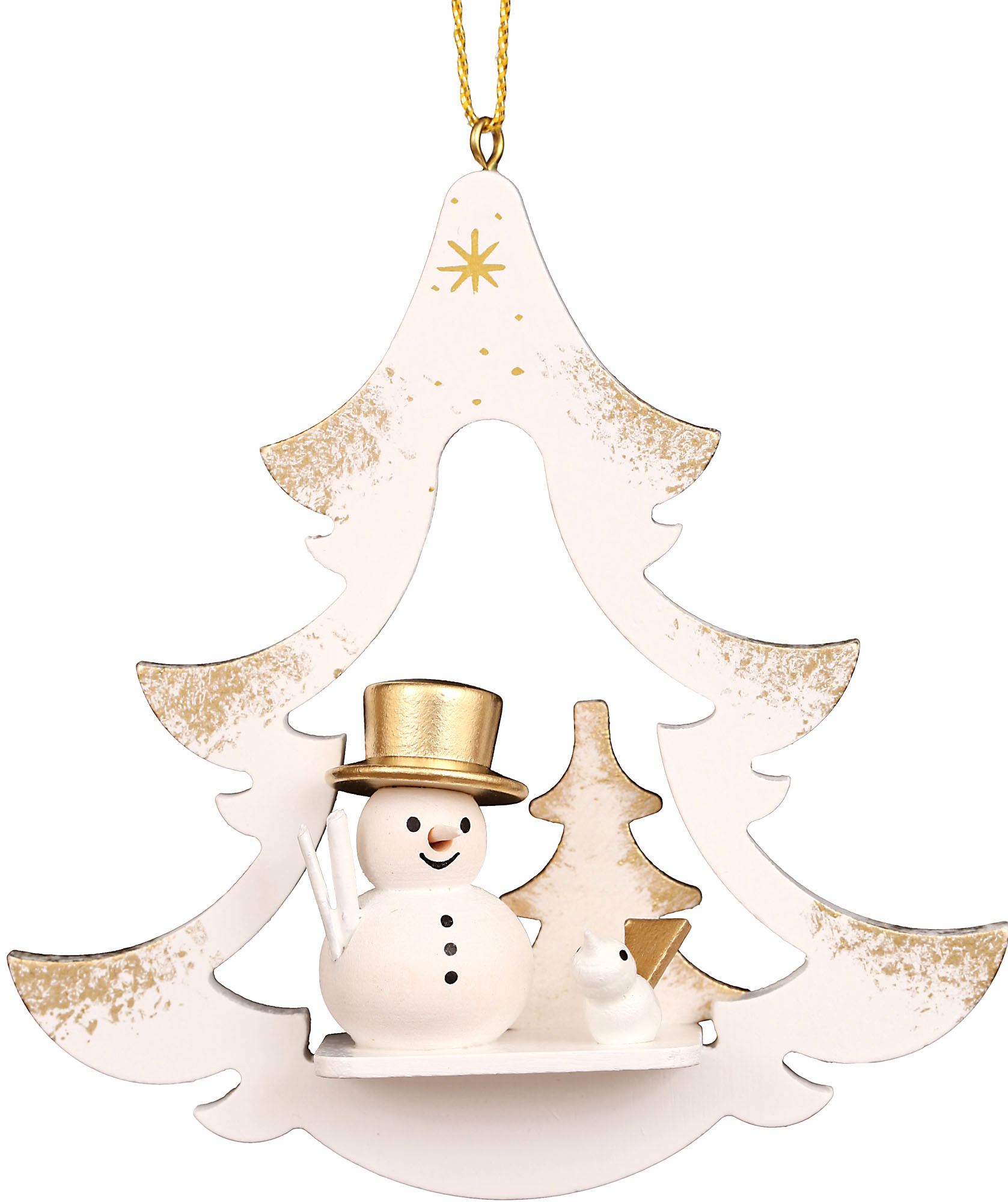 Baumbehang Baum weiß mit Schneemann