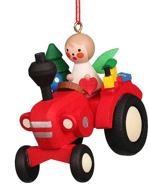Baumbehang Traktor mit Engel helle Haare