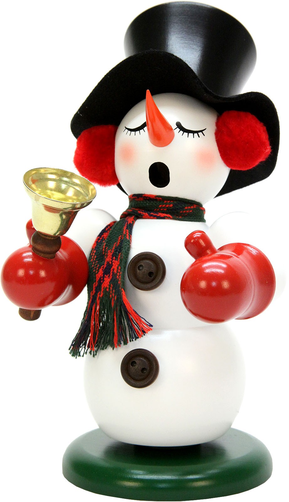 Räuchermann Schneemann mit Glocke