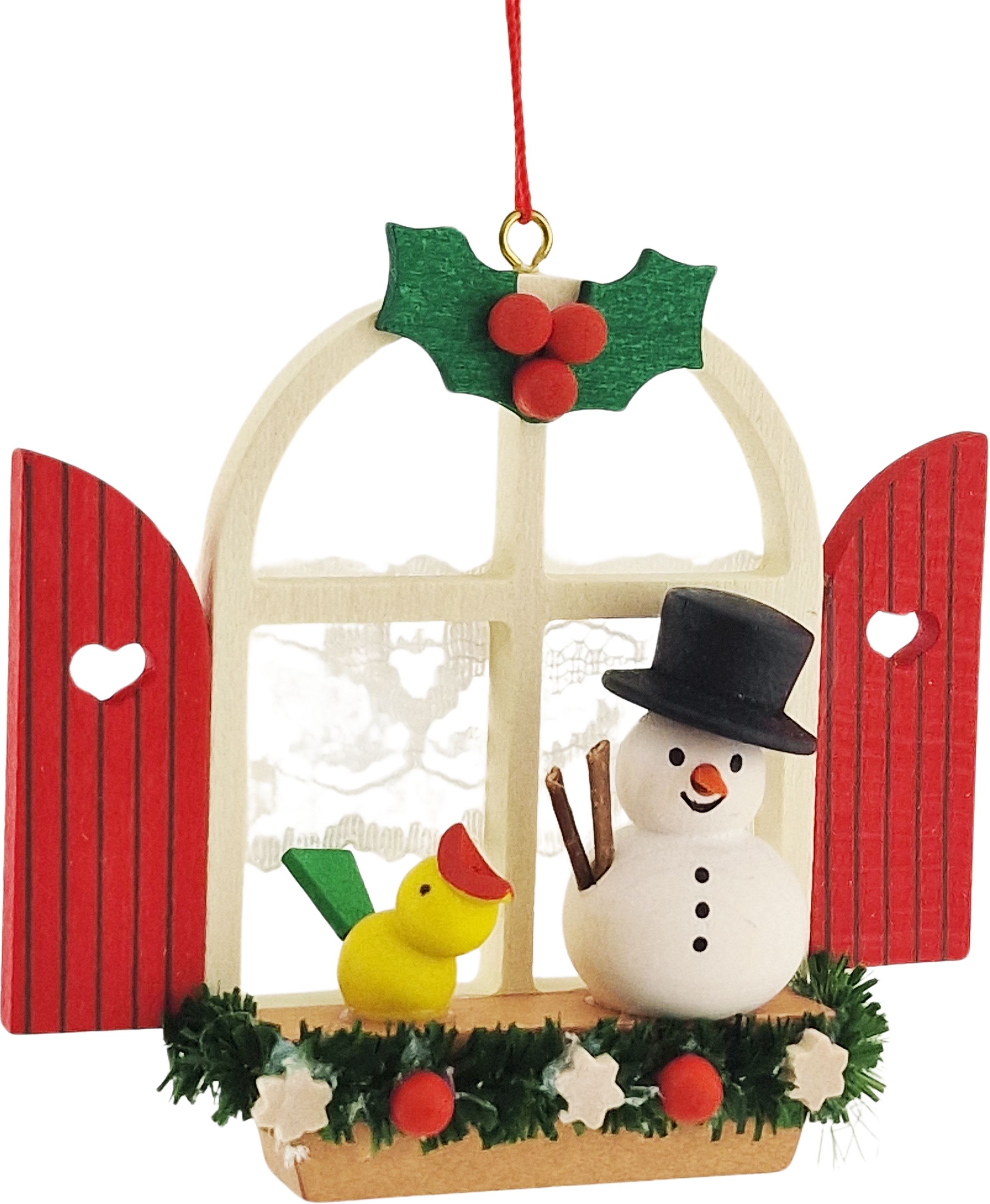 Baumbehang Adventsfenster mit Schneemann