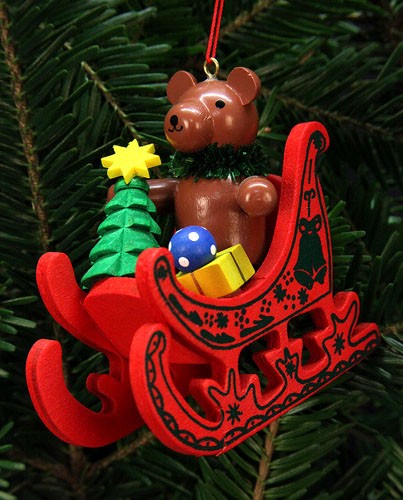 Baumbehang Teddy im Schlitten Baumbehang Teddy im Schlitten