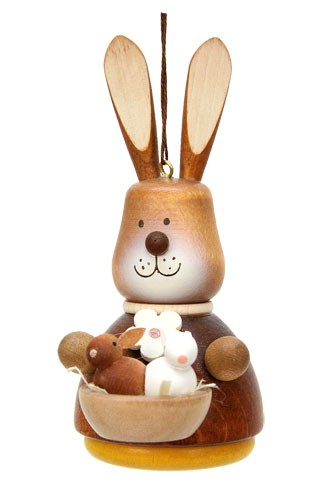 Baumbehang Wackelhase mit Hasenbabys natur Baumbehang Wackelhase mit Hasenbabys natur