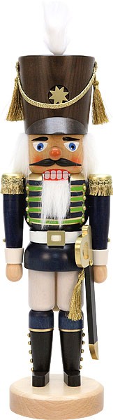 Nussknacker Gardesoldat blau lasiert